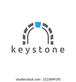 simple and unique keystone brick logo design