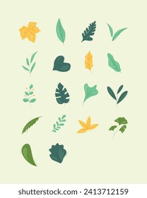 Simple and Unique Leaf Illustration Design Set