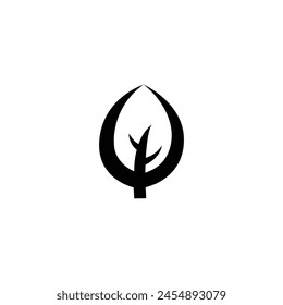 simple unique leaf vector logo symbol