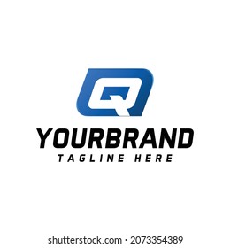 Einfaches und einzigartiges Buchstaben q-Logo mit Illustratordesign