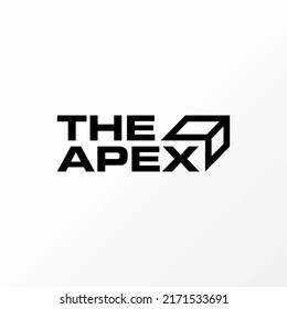 Simple and unique letter or word THE APEX with rectangle like 3D box image graphic icon logo design abstract concept vector stock. Can be used as symbol related to property or watermark