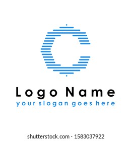 Simple and unique letter or word C font in attractive line image graphic icon logo design abstract concept vector stock. Can be used as symbols related initial or monogram