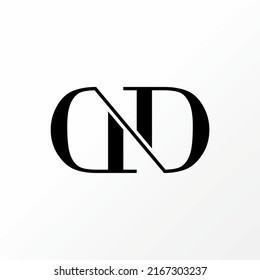 Simple and unique letter or word DD serif font on cut connect flip or backwards image graphic icon logo design abstract concept vector stock. Can be used as symbol related to initial or monogram