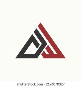 Simple and unique letter or word DW or DE font on triangle line image graphic icon logo design abstract concept vector stock. Can be used as symbol related to initial or sport monogram