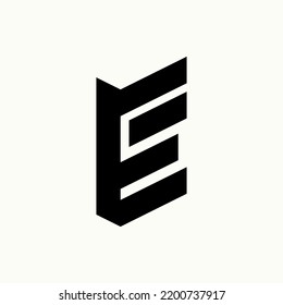 Simple and unique letter or word EE double font on 3D cut shape image graphic icon logo design abstract concept vector stock. Can be used as symbol related to initial or Monogram