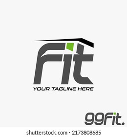 Simple and unique letter or word FIT italic font with cutting image graphic icon logo design abstract concept vector stock. Can be used as symbol related to sport or gym