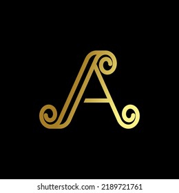 Simple and unique letter or word A font with line and motif corner circle image graphic icon logo design abstract concept vector stock. Can be used as symbol related to initial or monogram
