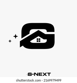 Letra simple y única o palabra G sans serif tipo de letra con icono gráfico de imagen de techo diseño concepto abstracto material vector. Se puede utilizar como símbolo relacionado con la propiedad inicial o la propiedad