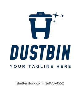 Vector, diseño, símbolo Dustbin y letra H con un concepto único
