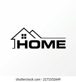 Simple and unique letter or word HOME with double roof house image graphic icon logo design abstract concept vector stock. Can be used as symbol related to property or construction