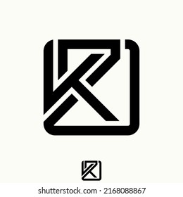 Letra simple pero única o letra K2D en línea cuadrada corta imagen icono gráfico diseño concepto abstracto material vector. Puede utilizarse como símbolo relacionado con el inicio o monograma del hogar
