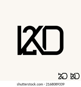 Simple but unique letter or word K2D font in connected line image graphic icon logo design abstract concept vector stock. Can be used as symbol related to initial or monogram