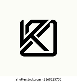 Simple but unique letter or word K2D font in cut square line rounded image graphic icon logo design abstract concept vector stock. Can be used as symbol related to initial or monogram