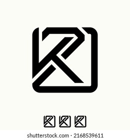 Letra simple y única o letra K2D en línea cuadrada cortada icono gráfico de imagen redondeado diseño concepto abstracto material vector. Puede utilizarse como símbolo relacionado con el inicio o monograma del hogar