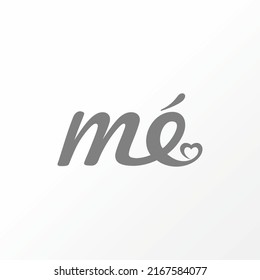 Simple and unique letter or word ME italic lowercase font with love image graphic icon logo design abstract concept vector stock. Can be used as symbol related to home initial or monogram