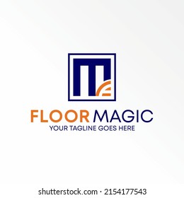 Letra simple y única o palabra fuente MF o FM en espacio cuadrado negativo imagen icono gráfico diseño concepto abstracto material vector. Puede utilizarse como símbolo relacionado con el monograma o la