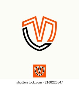 Letra simple pero única o tipo de letra ML de palabra en el escudo de doble línea o protector de imagen icono gráfico diseño concepto abstracto material vectorial. Puede utilizarse como símbolo relacionado con el deporte en el hogar o el monograma