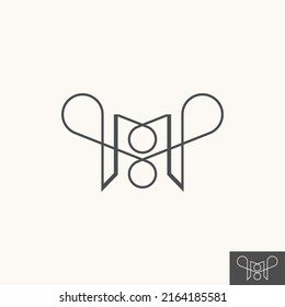 Simple and unique letter or word MM or MP line font like pattern motif ornament image graphic icon logo design abstract concept vector stock. Can be used as a symbol related to initial or monogram