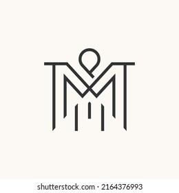 Simple and unique letter or word MM or MW line font like pattern motif ornament image graphic icon logo design abstract concept vector stock. Can be used as a symbol related to initial or monogram