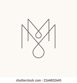 Simple and unique letter or word MM line font like pattern motif ornament precision image graphic icon logo design abstract concept vector stock. Can be used as a symbol related to initial or monogram