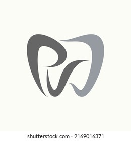 Simple but unique letter or word PVD or PVW font in tooth dental image graphic icon logo design abstract concept vector stock. Can be used as symbol related to monogram or clinic
