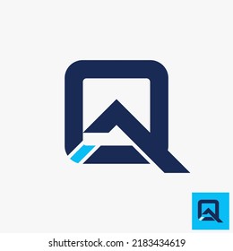 Simple and unique letter or word Q or QA font in creative rectangle square image graphic icon logo design abstract concept vector stock. Can be used as symbol related to typography or monogram