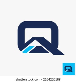 Letra simple y única o letra Q o fuente QA en el diseño creativo del icono gráfico cuadrado de imagen cuadrado diseño concepto abstracto material vector. Puede utilizarse como símbolo relacionado con la tipografía o el monograma