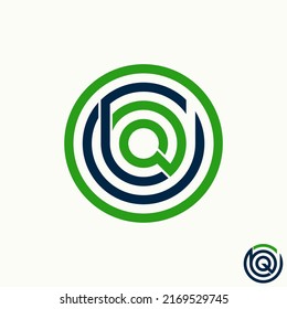 Simple but unique letter or word QBD or DBQ font on negative space circle line image graphic icon logo design abstract concept vector stock. Can be used as symbol related to initial or monogram
