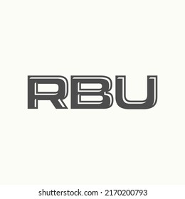 Simple and unique letter or word RBU sans serif font like 3D or shadow image graphic icon logo design abstract concept vector stock. Can be used as symbol related to initial or monogram