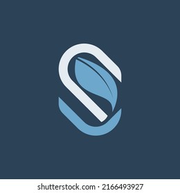 Simple and unique letter or word S cut font on flip or backwards and leaf image graphic icon logo design abstract concept vector stock. Can be used as a symbol related to luxury or initial