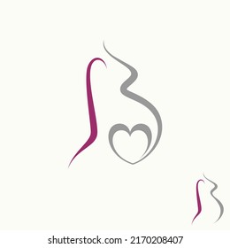 Simple but unique letter or word SB script font with line art, love, pregnant image graphic icon logo design abstract concept vector stock. Can be used as symbol related to home initial or mother