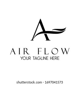 Simple and unique letter or word A serif font with waves image graphic icon logo design abstract concept vector stock. Can be used as a symbol related to initial or beauty
