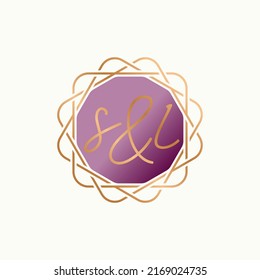Simple and unique letter or word SL sans serif font with line art circle around image graphic icon logo design abstract concept vector stock. Can be used as a symbol related to luxury or initial