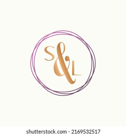 Simple and unique letter or word SL sans serif font with beauty circle line image graphic icon logo design abstract concept vector stock. Can be used as a symbol related to luxury or initial
