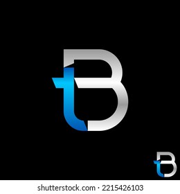 Simple and unique letter or word TB sans serif cut and merge connect font image graphic icon logo design abstract concept vector stock. Can be used as symbol related to initial or sport tech
