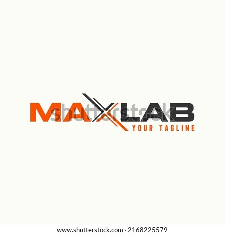 Simple but unique letter or word X in MAXLAB sans serif font image graphic icon logo design abstract concept vector stock. Can be used as symbol related to sport or monogram