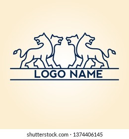 Simple unique lion Shape illustration.