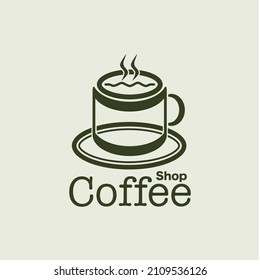 Simple and unique logo coffee shop vector image