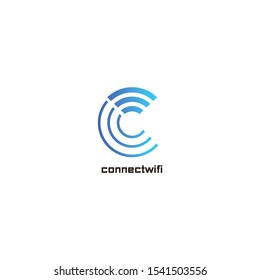 Simple and unique logo design of letter C and wifi with clean backgrounds - EPS10 - Vector.