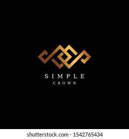 Simple and unique logo design of letter S and crown with dark background - EPS10 - Vector.