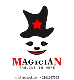 Simple and unique Logo design themed magician and clown. Perfect for use as a personal brand and logo