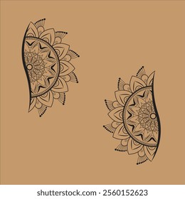 simple and unique mandala design golden, black, vactor design, bangoly ,indian mandala.
