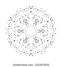 simple and unique mandala with structured black outline