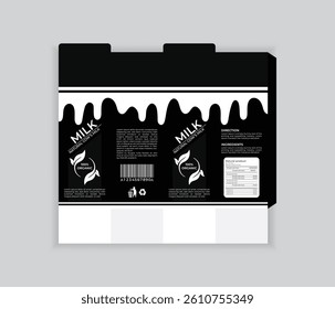Simple and unique milk carton box design template