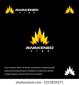 Vector de logotipos de incendios singulares y singulares 
