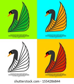 simple unique and modern swan logos.
A beautiful swan who poses very gracefully and charming