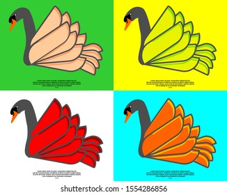 simple unique and modern swan logos.
A beautiful swan who poses very gracefully and charming