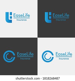 Simple unique modern word ease life logo ideas design logo vector illustration modern style for business, company, company identity for finance or insurance company