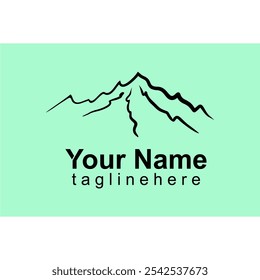 simple and unique mountain logo vector with cyan background suitable for logo designs for climbing communities, nature lovers, t-shirt designs, key chains, icons, etc.