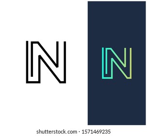 Simple and unique N logo font 